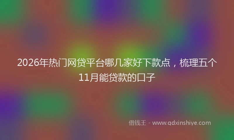 2026年热门网贷平台哪几家好下款点，梳理五个11月能贷款的口子