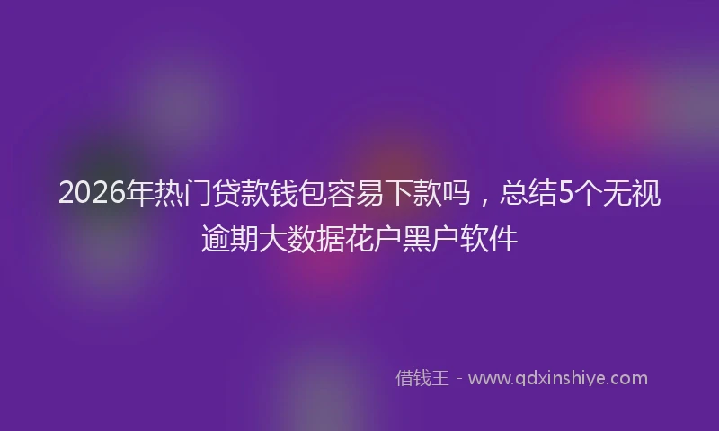 2026年热门贷款钱包容易下款吗，总结5个无视逾期大数据花户黑户软件