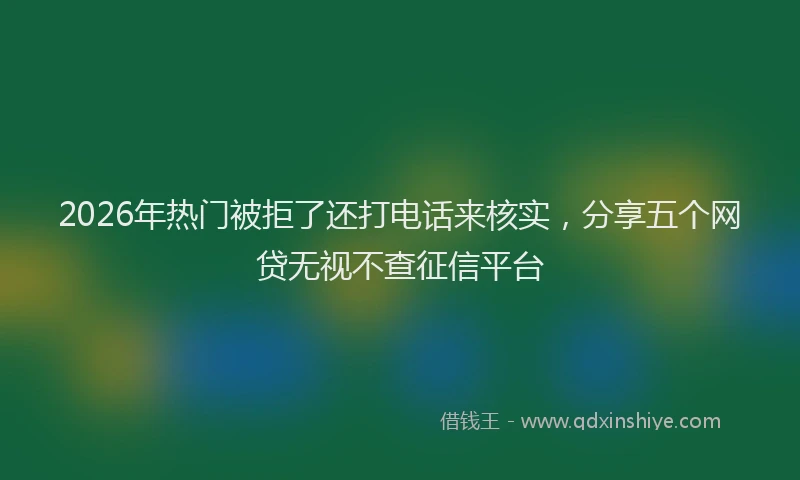 2026年热门被拒了还打电话来核实，分享五个网贷无视不查征信平台