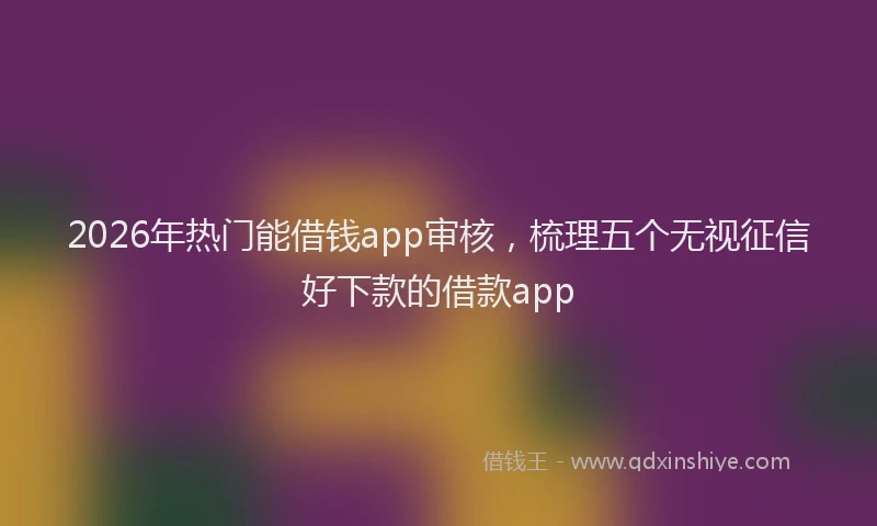 2026年热门能借钱app审核，梳理五个无视征信好下款的借款app