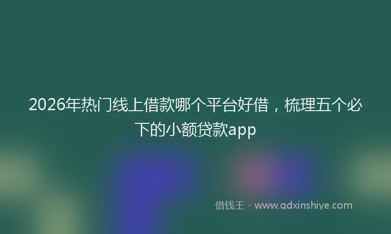 2026年热门线上借款哪个平台好借，梳理五个必下的小额贷款app