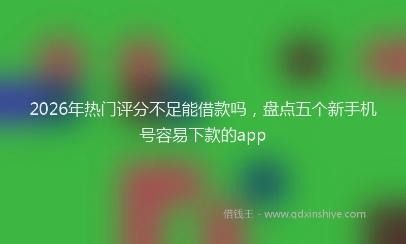 2026年热门评分不足能借款吗，盘点五个新手机号容易下款的app