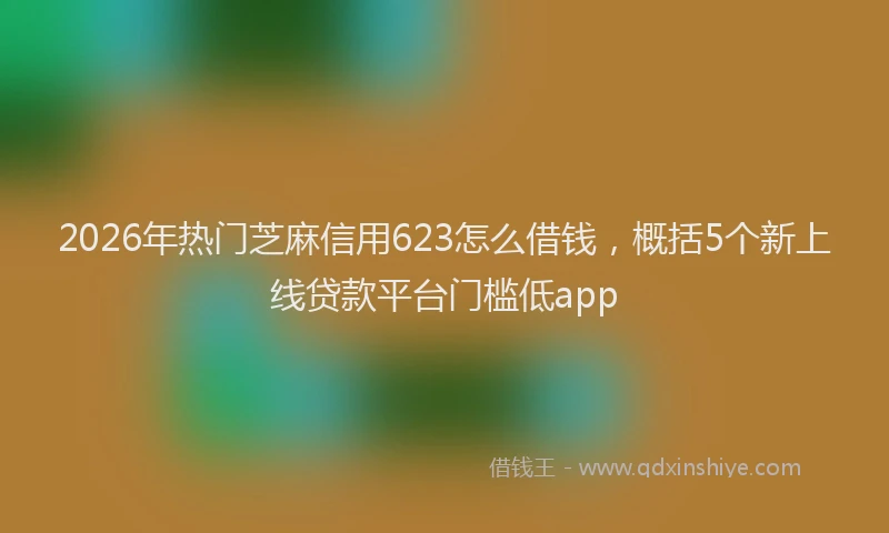 2026年热门芝麻信用623怎么借钱，概括5个新上线贷款平台门槛低app