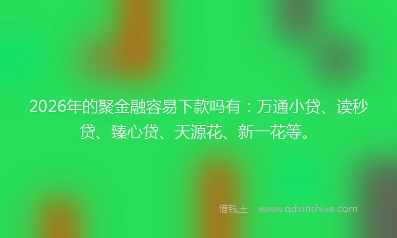 2026年的聚金融容易下款吗有：万通小贷、读秒贷、臻心贷、天源花、新一花等。