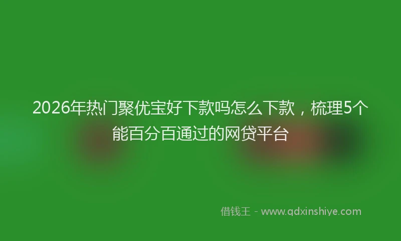 2026年热门聚优宝好下款吗怎么下款，梳理5个能百分百通过的网贷平台