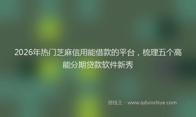 2026年热门芝麻信用能借款的平台，梳理五个高能分期贷款软件新秀