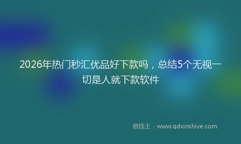 2026年热门秒汇优品好下款吗，总结5个无视一切是人就下款软件