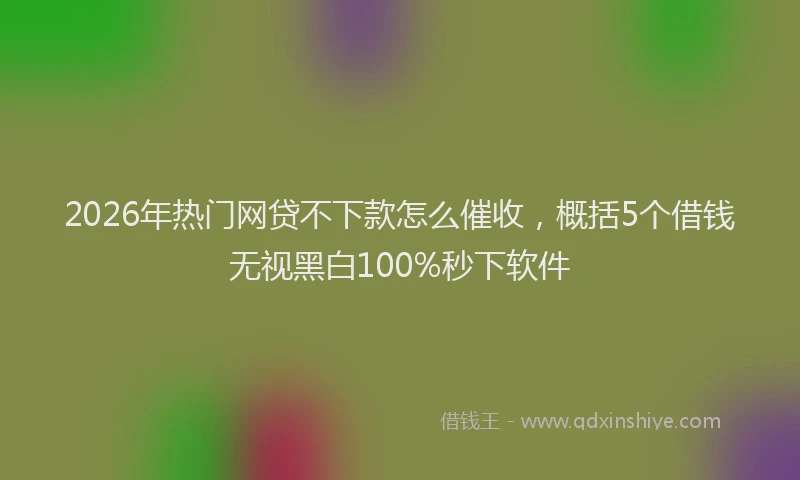 2026年热门网贷不下款怎么催收,概括5个借钱无视黑白100%秒下软件