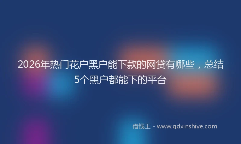 2026年热门花户黑户能下款的网贷有哪些，总结5个黑户都能下的平台