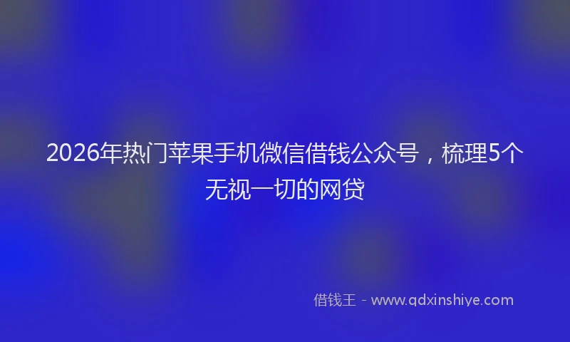 2026年热门苹果手机微信借钱公众号,梳理5个无视一切的网贷