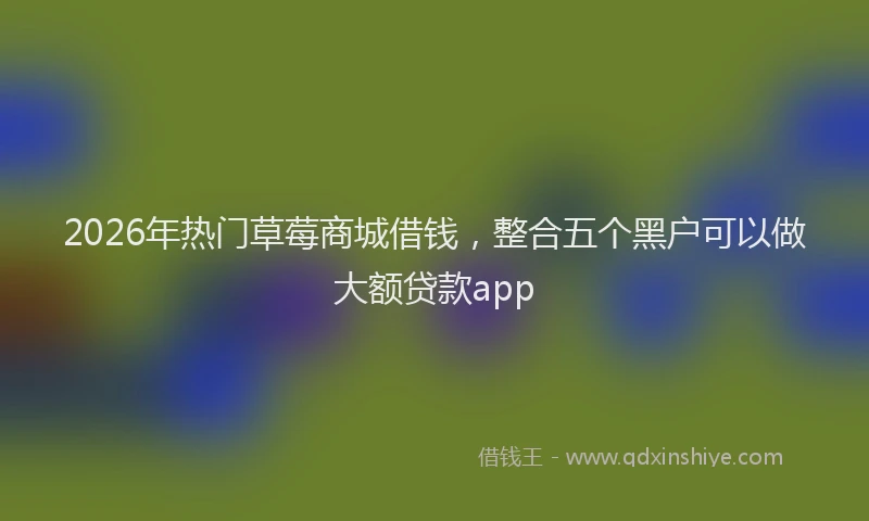 2026年热门草莓商城借钱，整合五个黑户可以做大额贷款app