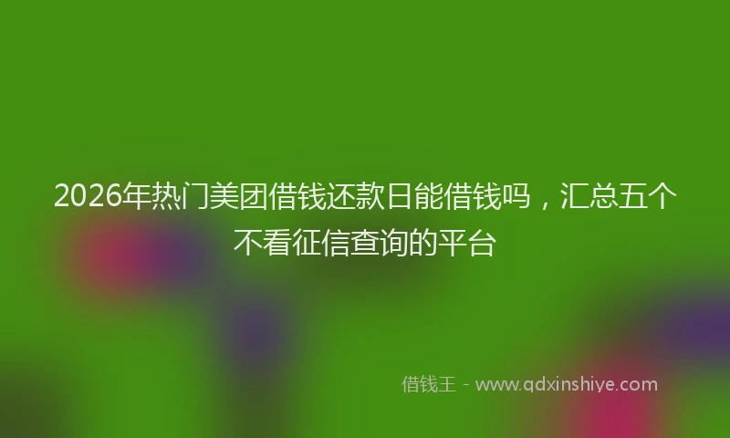 2026年热门美团借钱还款日能借钱吗,汇总五个不看征信查询的平台