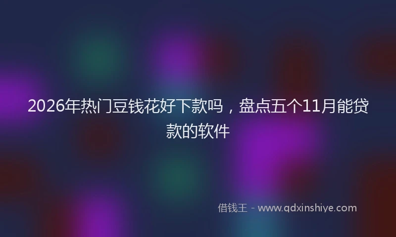 2026年热门豆钱花好下款吗，盘点五个11月能贷款的软件