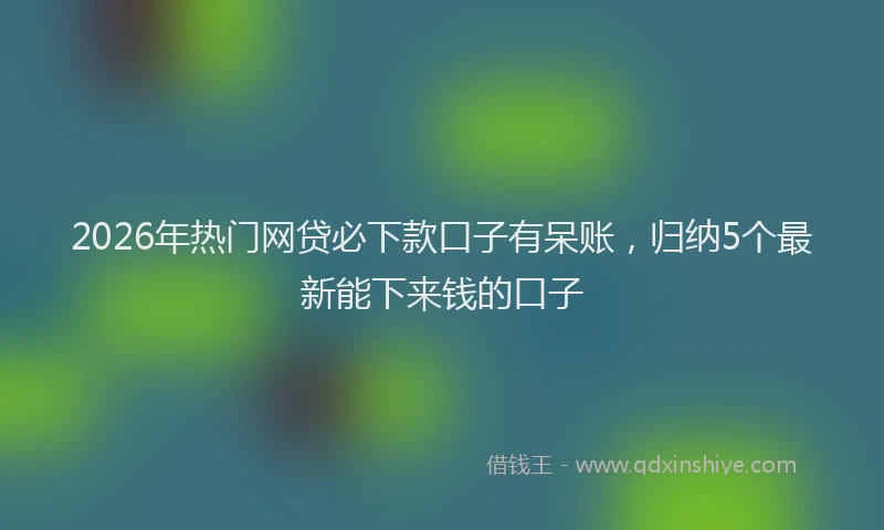 2026年热门网贷必下款口子有呆账，归纳5个最新能下来钱的口子