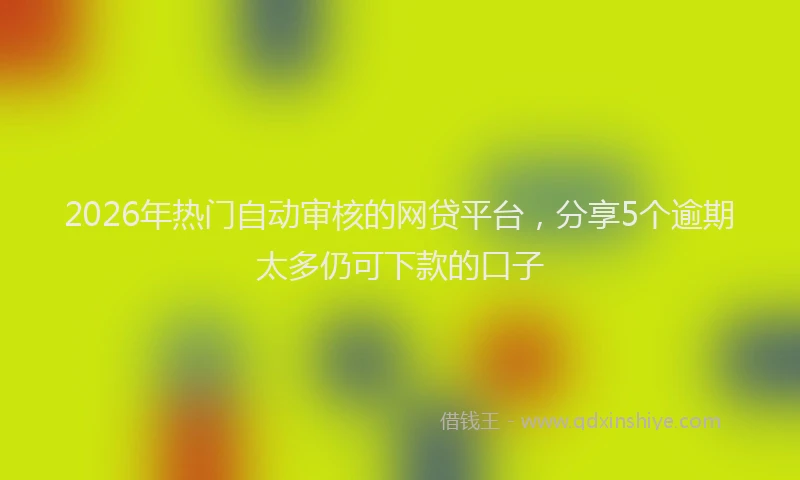2026年热门自动审核的网贷平台,分享5个逾期太多仍可下款的口子