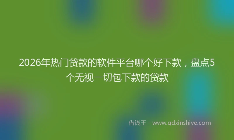 2026年热门贷款的软件平台哪个好下款，盘点5个无视一切包下款的贷款