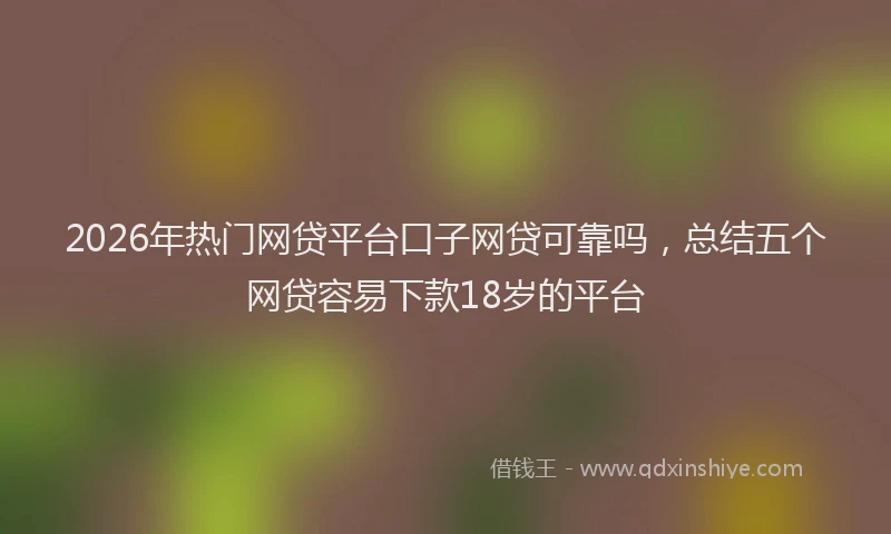 2026年热门网贷平台口子网贷可靠吗，总结五个网贷容易下款18岁的平台