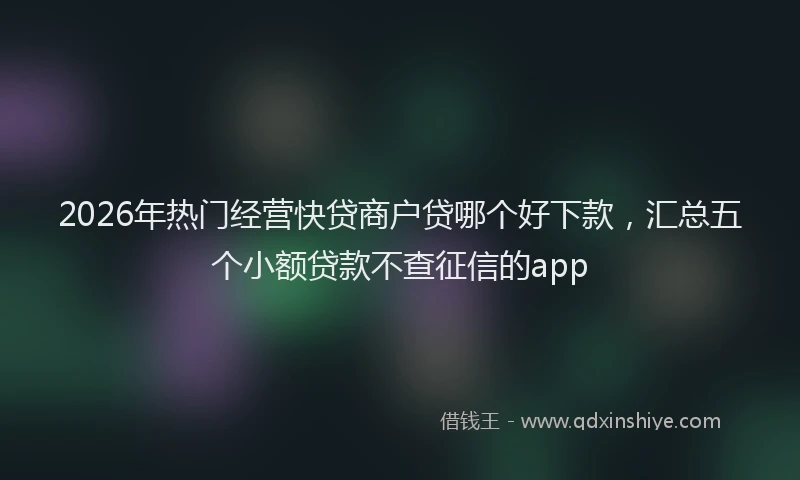 2026年热门经营快贷商户贷哪个好下款，汇总五个小额贷款不查征信的app