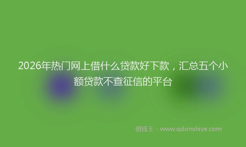 2026年热门网上借什么贷款好下款，汇总五个小额贷款不查征信的平台