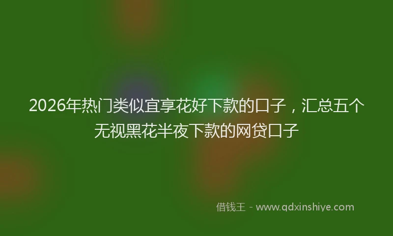 2026年热门类似宜享花好下款的口子，汇总五个无视黑花半夜下款的网贷口子