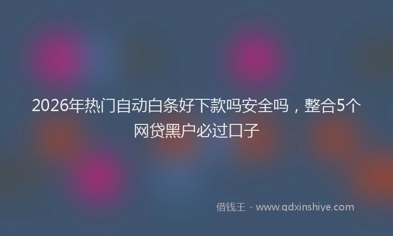2026年热门自动白条好下款吗安全吗，整合5个网贷黑户必过口子