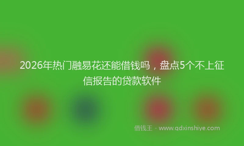 2026年热门融易花还能借钱吗，盘点5个不上征信报告的贷款软件