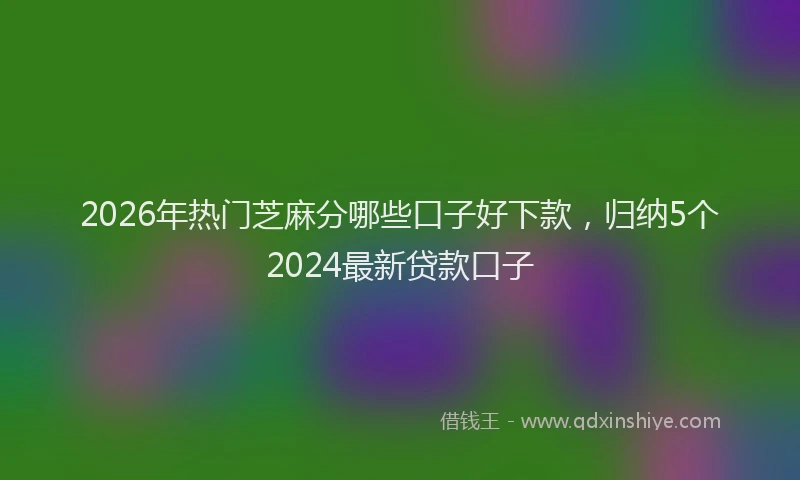 2026年热门芝麻分哪些口子好下款，归纳5个2024最新贷款口子