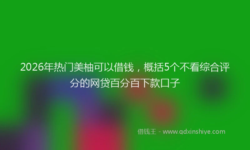 2026年热门美柚可以借钱，概括5个不看综合评分的网贷百分百下款口子