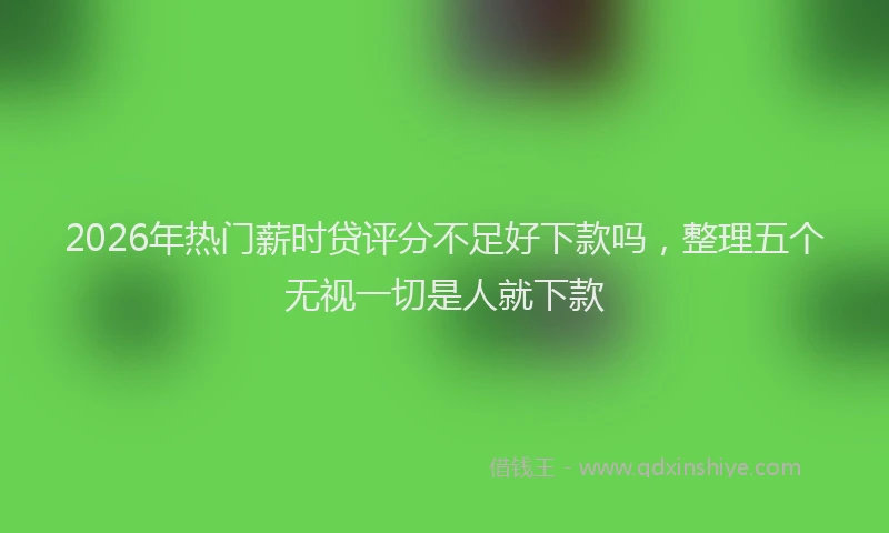 2026年热门薪时贷评分不足好下款吗，整理五个无视一切是人就下款
