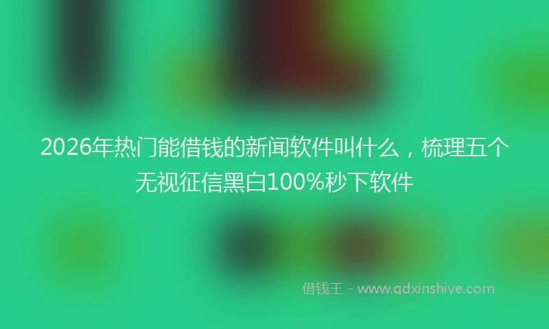 2026年热门能借钱的新闻软件叫什么，梳理五个无视征信黑白100%秒下软件
