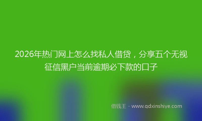 2026年热门网上怎么找私人借贷，分享五个无视征信黑户当前逾期必下款的口子