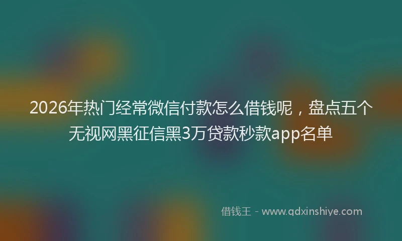 2026年热门经常微信付款怎么借钱呢，盘点五个无视网黑征信黑3万贷款秒款app名单