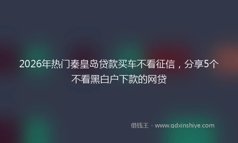 2026年热门秦皇岛贷款买车不看征信，分享5个不看黑白户下款的网贷