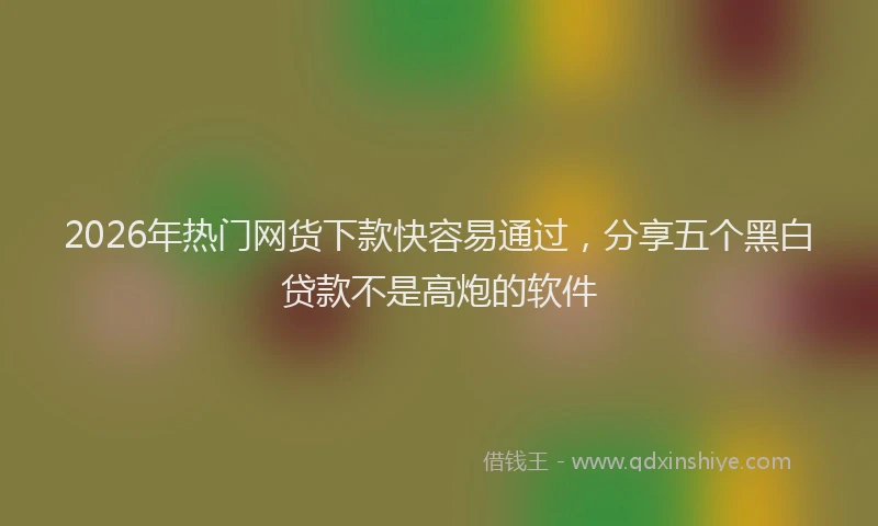 2026年热门网货下款快容易通过，分享五个黑白贷款不是高炮的软件