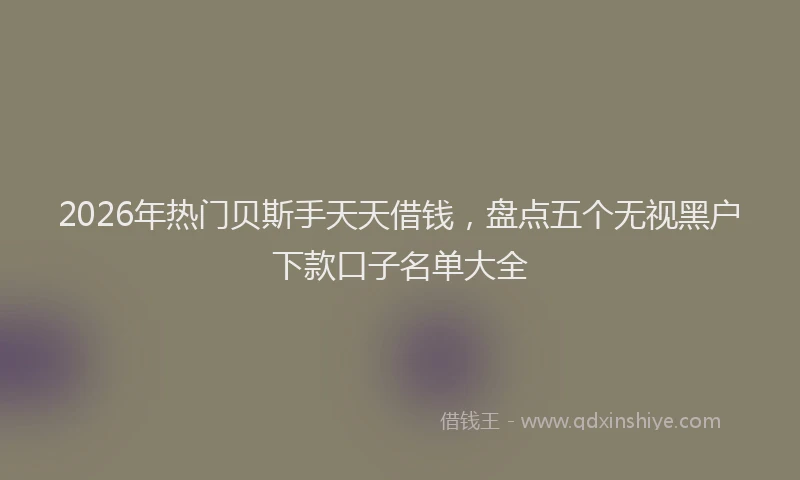 2026年热门贝斯手天天借钱，盘点五个无视黑户下款口子名单大全
