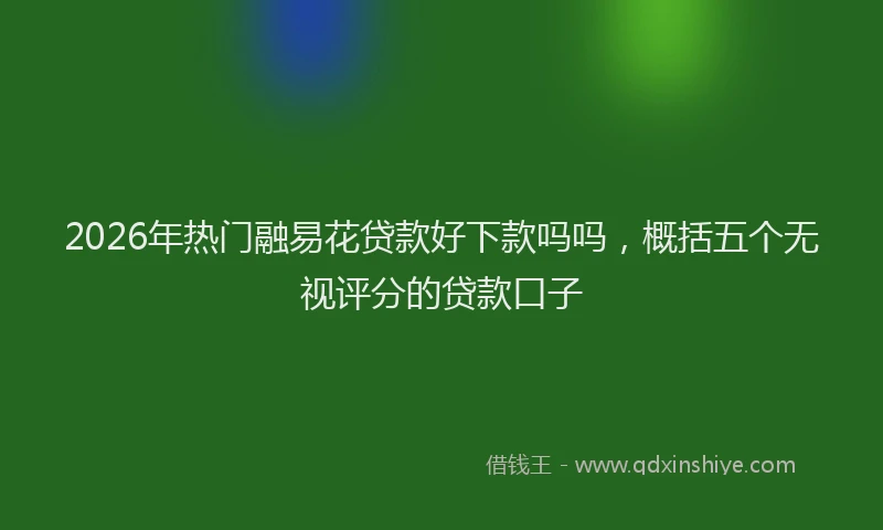 2026年热门融易花贷款好下款吗吗，概括五个无视评分的贷款口子