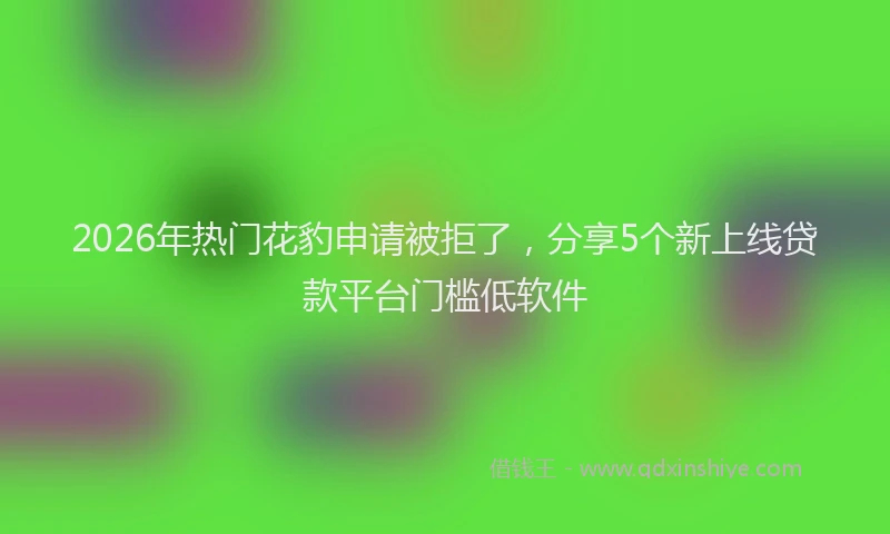 2026年热门花豹申请被拒了，分享5个新上线贷款平台门槛低软件