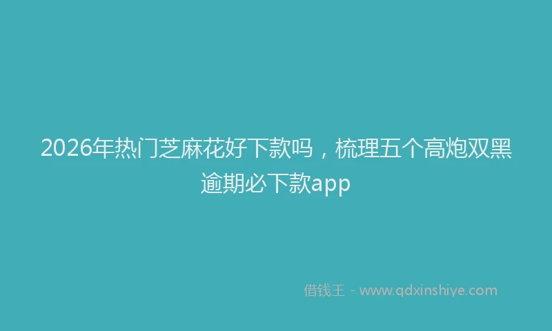 2026年热门芝麻花好下款吗，梳理五个高炮双黑逾期必下款app