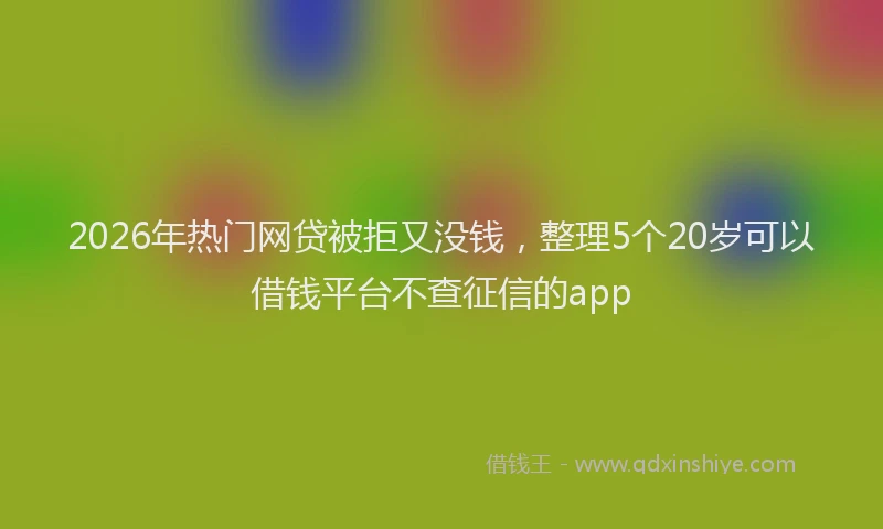 2026年热门网贷被拒又没钱，整理5个20岁可以借钱平台不查征信的app