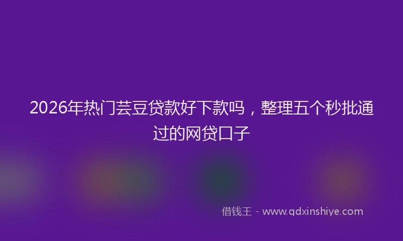 2026年热门芸豆贷款好下款吗，整理五个秒批通过的网贷口子