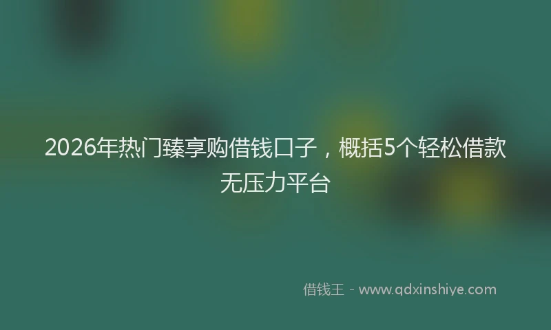 2026年热门臻享购借钱口子，概括5个轻松借款无压力平台