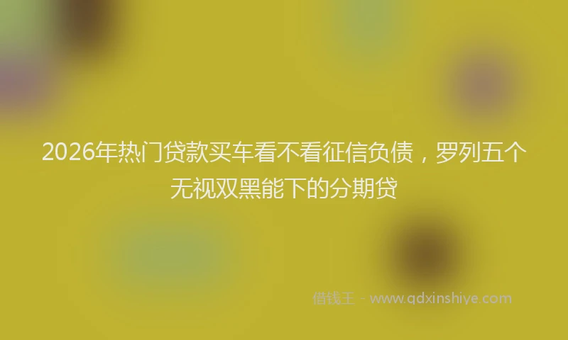 2026年热门贷款买车看不看征信负债,罗列五个无视双黑能下的分期贷