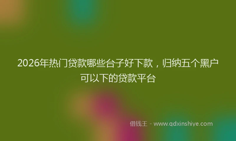 2026年热门贷款哪些台子好下款，归纳五个黑户可以下的贷款平台