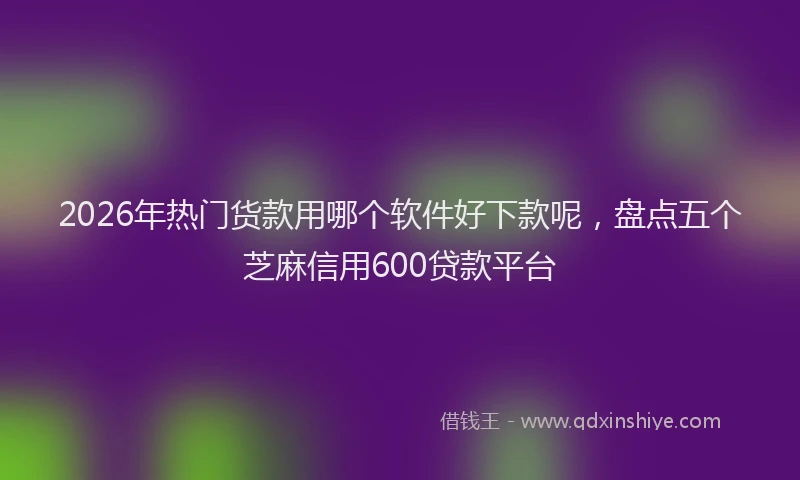 2026年热门货款用哪个软件好下款呢，盘点五个芝麻信用600贷款平台