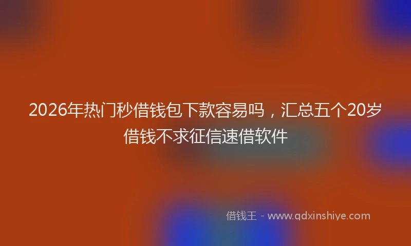 2026年热门秒借钱包下款容易吗，汇总五个20岁借钱不求征信速借软件