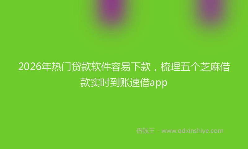 2026年热门贷款软件容易下款，梳理五个芝麻借款实时到账速借app