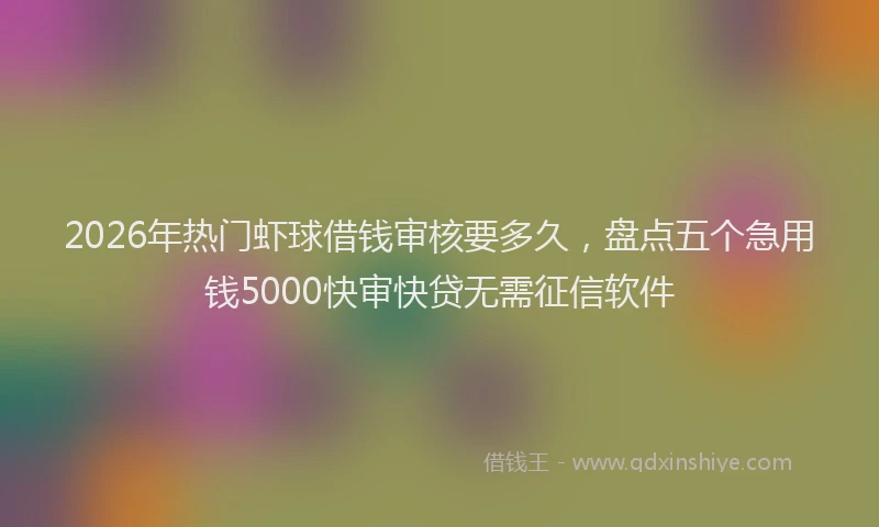 2026年热门虾球借钱审核要多久，盘点五个急用钱5000快审快贷无需征信软件
