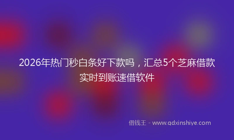 2026年热门秒白条好下款吗，汇总5个芝麻借款实时到账速借软件