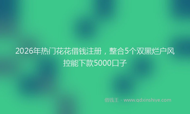 2026年热门花花借钱注册，整合5个双黑烂户风控能下款5000口子