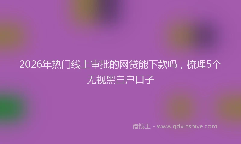 2026年热门线上审批的网贷能下款吗,梳理5个无视黑白户口子